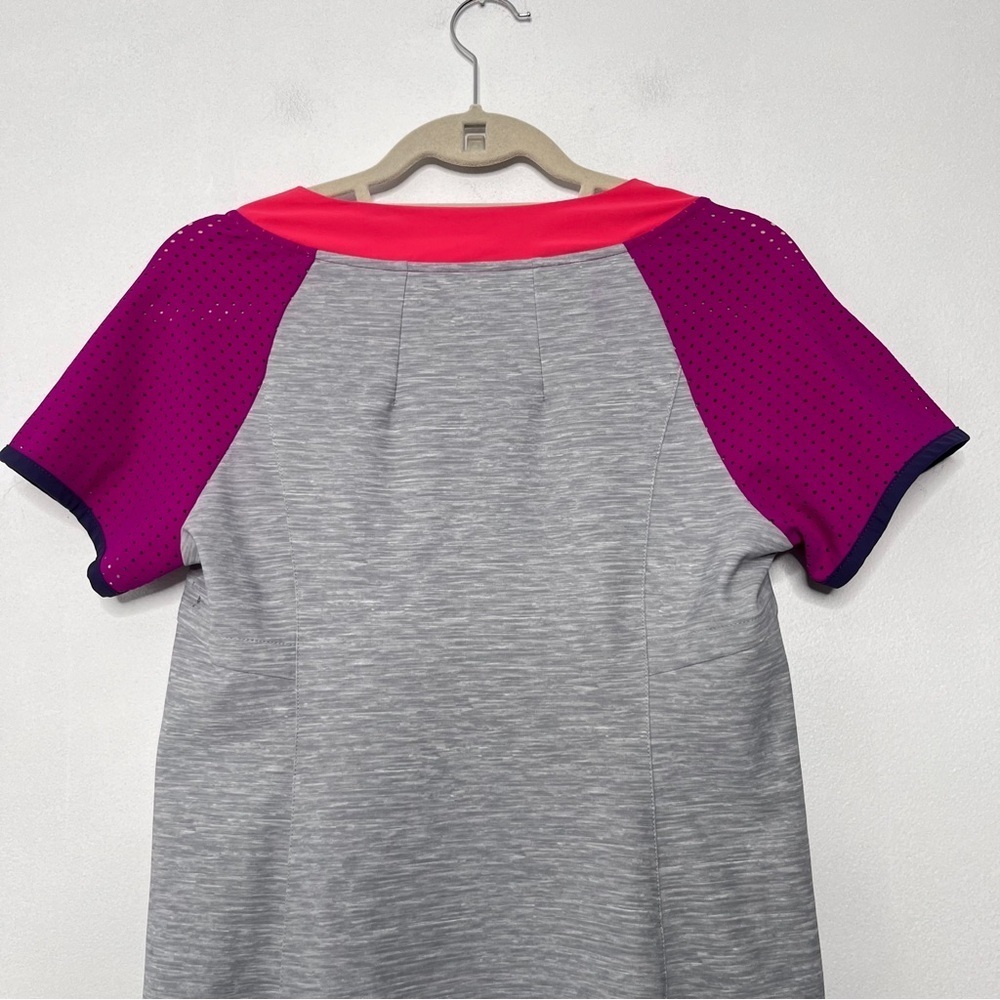 Title Nine Athletic Mini Dress Size Small Short Sleeve Colorblock Grey Pocket - Picture 4 of 10